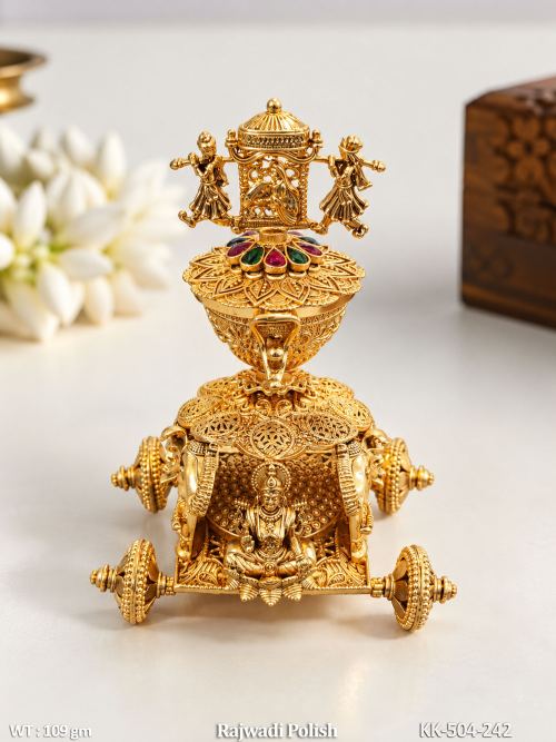 Rajwadi Finish Temple Stone-Studded Kumkum Box — video