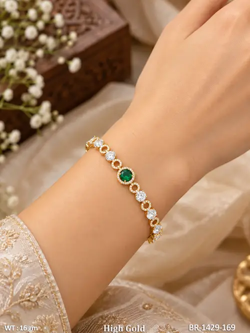 Designer AD Bracelet with Full Stone High Gold Finish — video