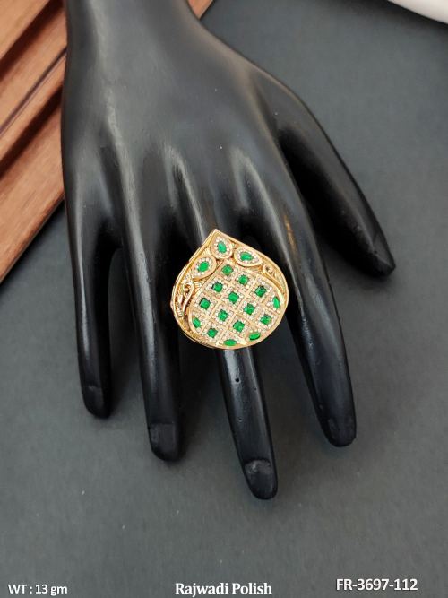 Antique Finger Ring in Rajwadi Finish for Women