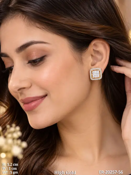 Square AD Studs for Women — video