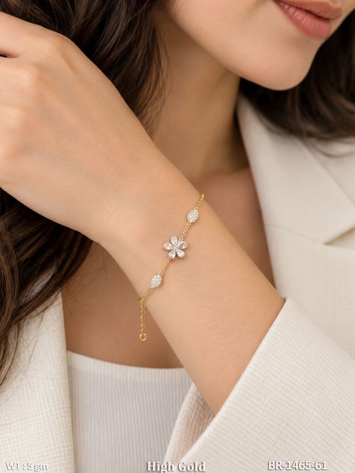 Classic White Bracelet with American Diamond Stones