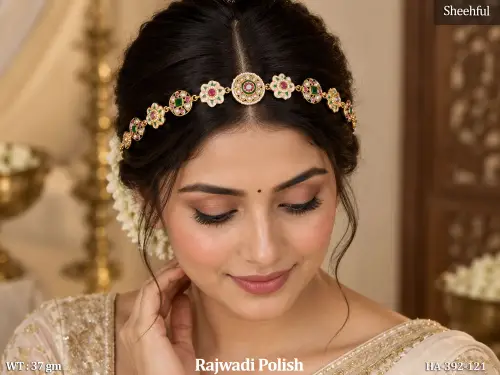 Rajwadi Finish Kundan Hair Accessory for Women — video