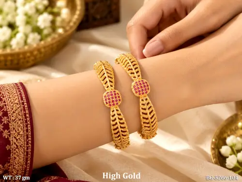 Graceful Antique Bangles with Stone Work Set of 2 — video