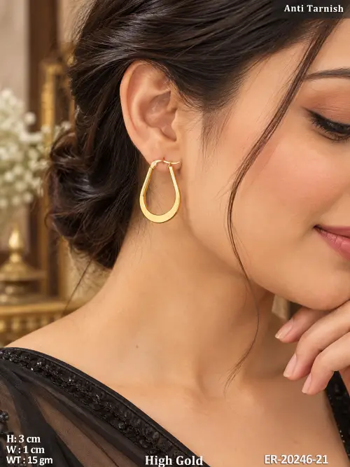 Slim Teardrop Hoop Earrings for Women