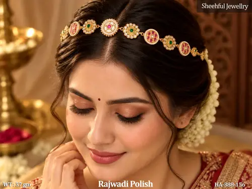 Stone-Studded Floral Hair Accessory in Rajwadi Finish — video