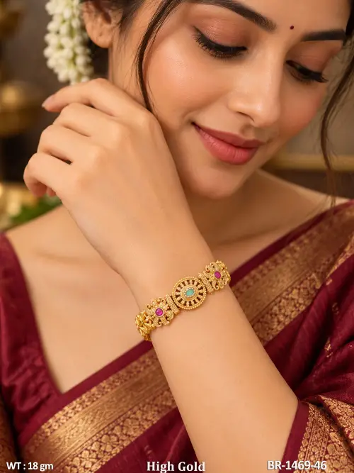 Classic Stone-Studded Antique Bracelet for Women