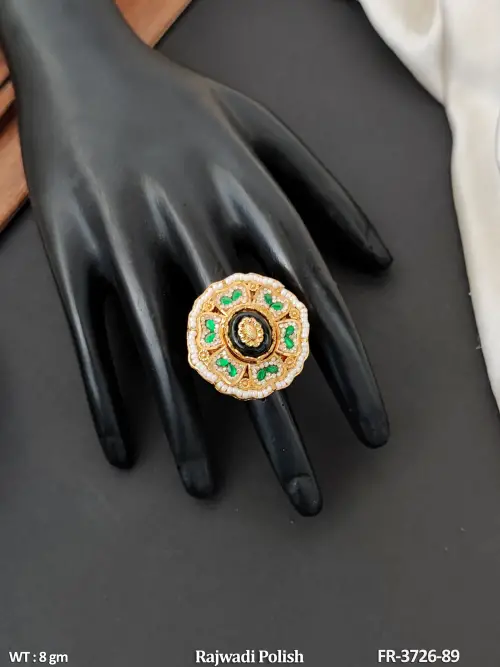 Traditional Antique High Gold Polish Finger Ring