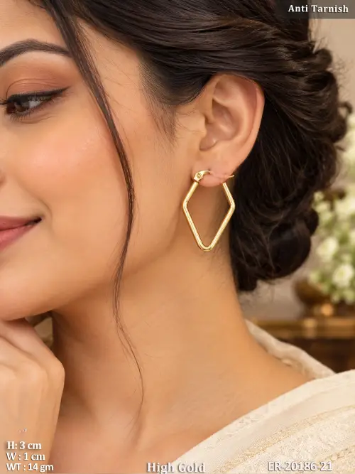Rhombus Hoop Earrings for Women — video