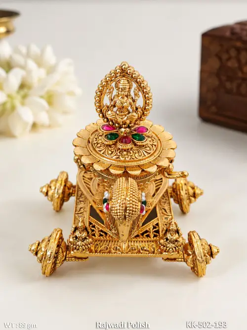 Temple Kumkum Box with Goddess Design Rajwadi Polish