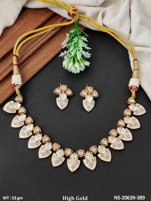 Short Floral Stone-Studded Necklace Set with Earrings for Women — video