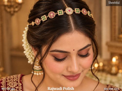 Stone-Studded Kundan Hair Chain for Women — video