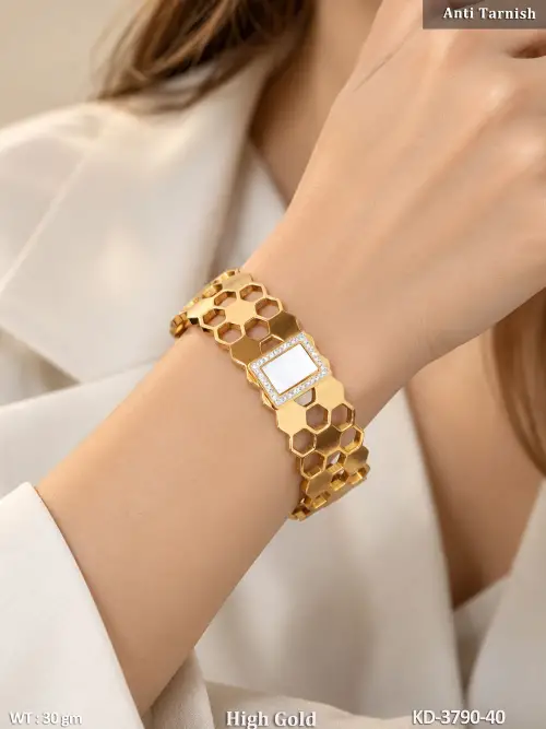 Elegant American Diamond Square Stone Designer Kada — video