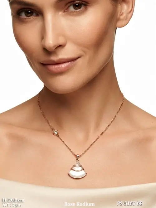 Rose Finish Pendant Set for Women