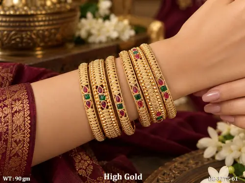Antique Square Bangles for Women Set of 6 — video