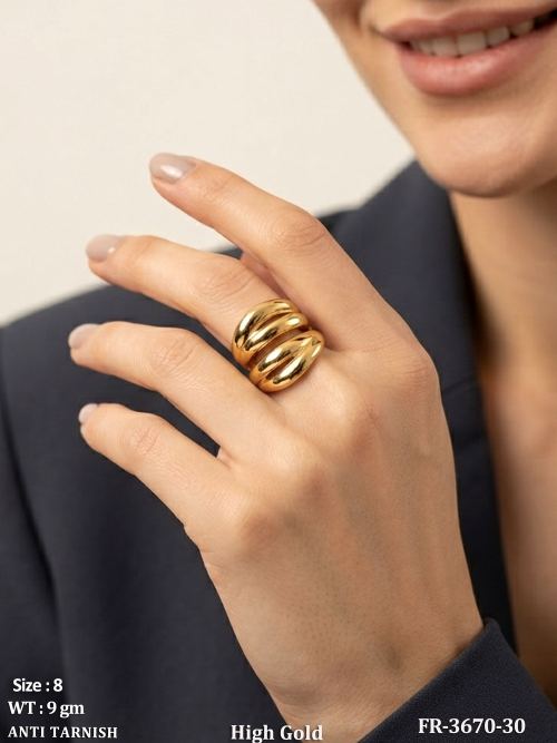 Modern Layered Dome Band Ring for Women