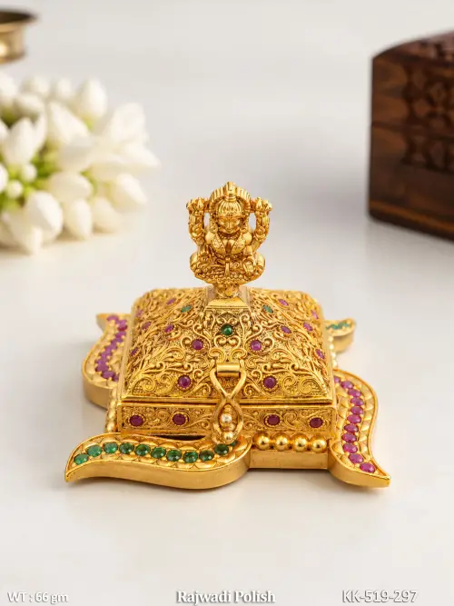 Stone-Studded Antique Kumkum Box