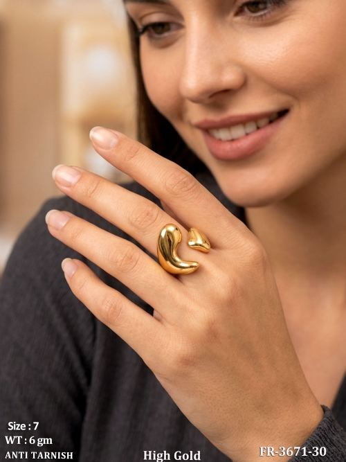 Open Drop-Curve Adjustable Ring for Women