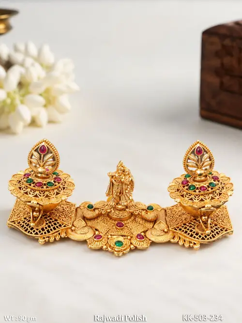 Traditional Temple Kumkum Box with Peacock Design — video