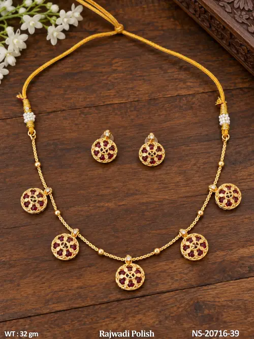 Classic Short Stone-Studded Necklace Set for Women — video