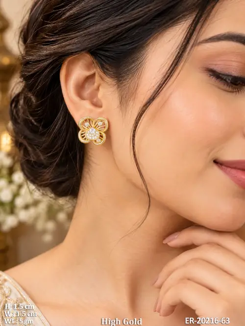 White Earrings with Stone Work — video