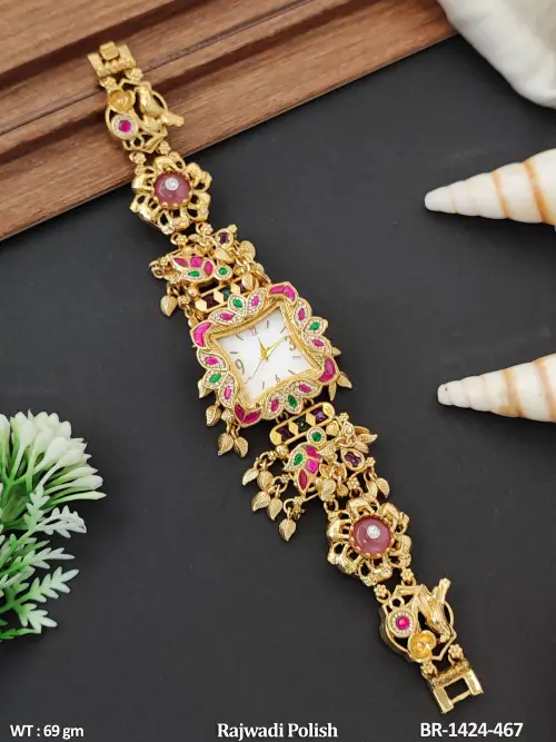 Fancy Antique Gold Polish Floral Watch — video