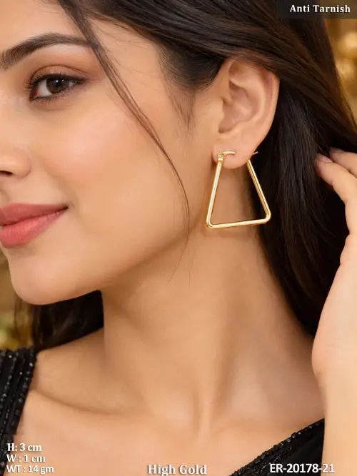Upright Triangle Hoop Earrings for Women — video