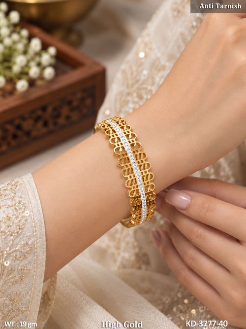 Classic Stone-Studded Kada Bracelet for Women — video