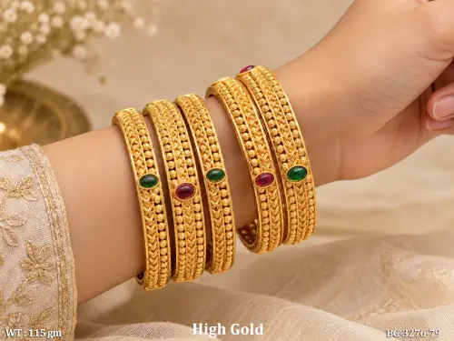 Classic Stone-Studded Antique Bangles for Women