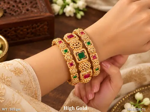 Traditional High Gold Designer Bangles Set