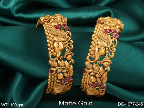 South Indian Bangles in Matte Finish Set of 2