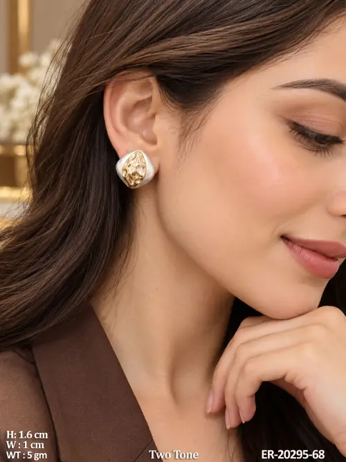 Two-Tone Finish Earrings for Women