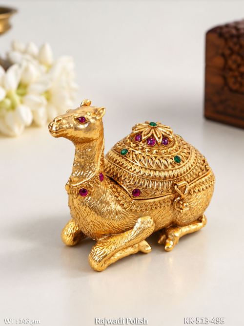 Camel Stone-Studded Traditional Kumkum Dabbi