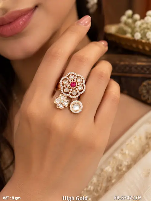 Kundan Stone-Studded Ring