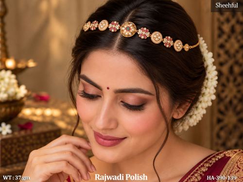 Rajwadi Finish Stone-Studded Hair Accessory with Floral Design — video